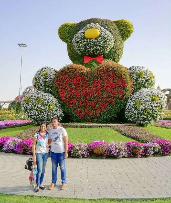 ashish singhal dubai honeymoon trip: miracle garden