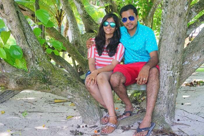 tushar seychelles honeymoon trip: tushar with wife