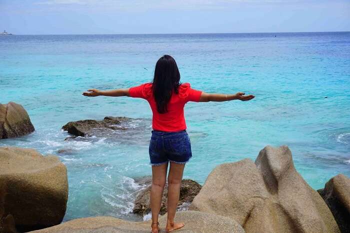 tushar seychelles honeymoon trip: la digue beach relaxing