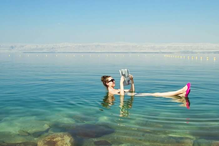 Float in the Dead Sea in israel