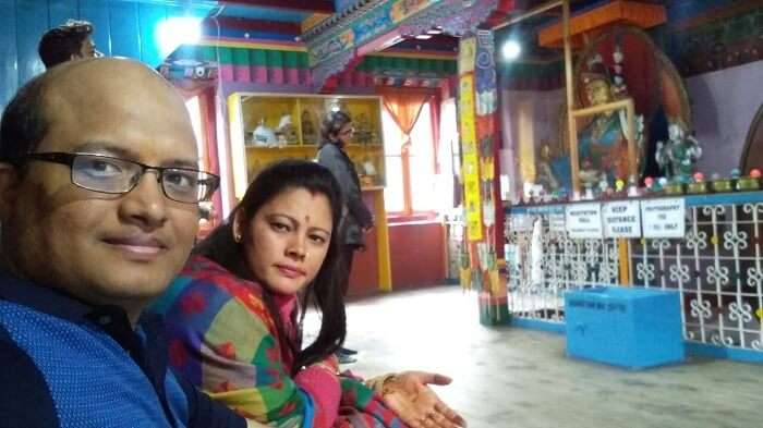 kuldeep manali honeymoon trip: inside monastery