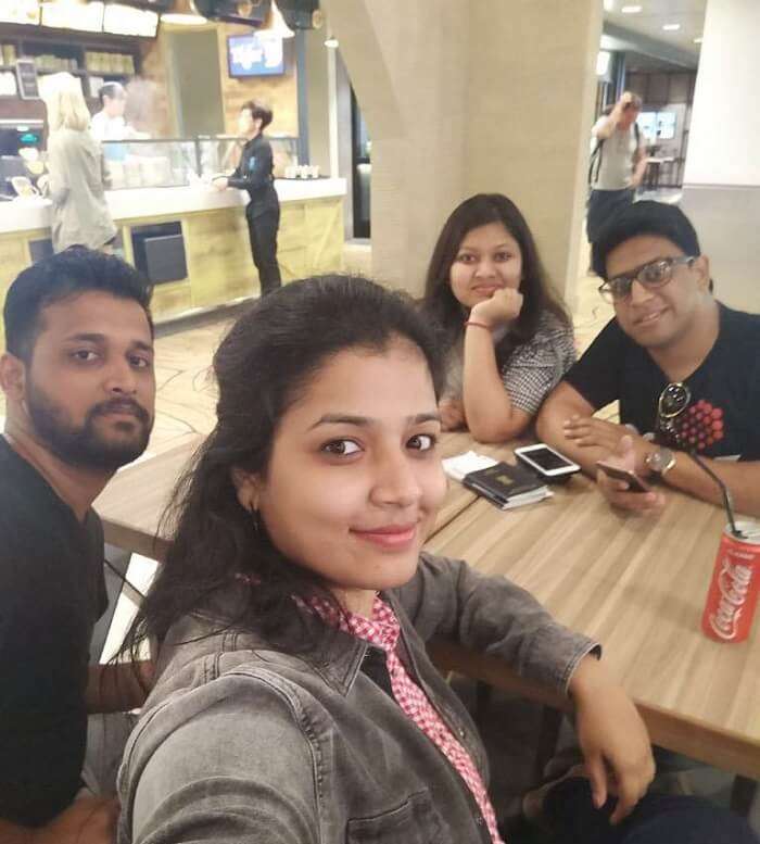 pallavi vietnam family trip: dining at airport