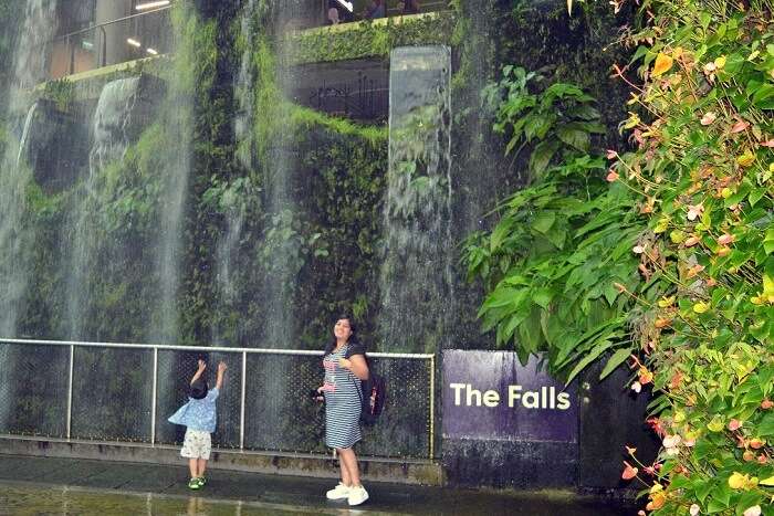 anshu singapore trip: near waterfall