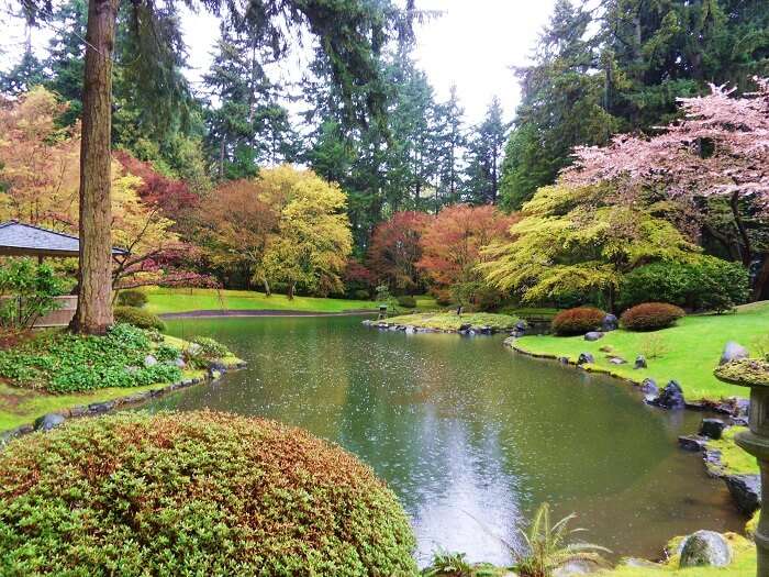 green space designed in the style of a Japanese garden