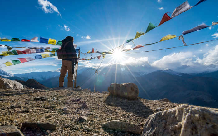 A traveler catching sunrise view in Spitit