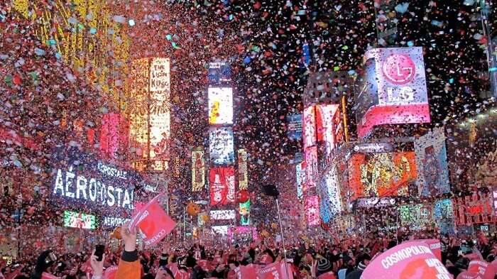 watch the ball drop at Times Square