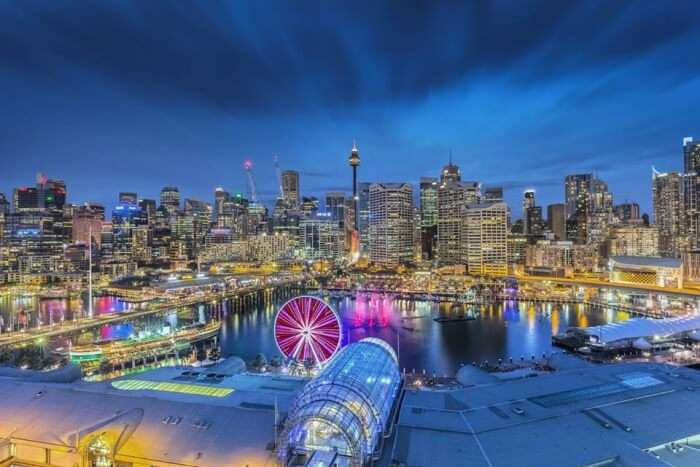 Darling Harbor during Vivid Sydney