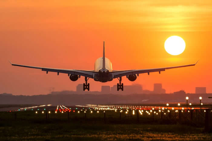 flight take off evening