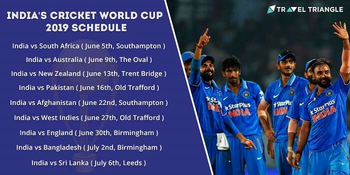 ICC cricket world cup 2019 schedule