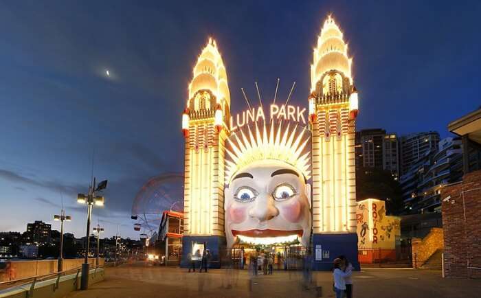 Luna Park during Vivid Sydney