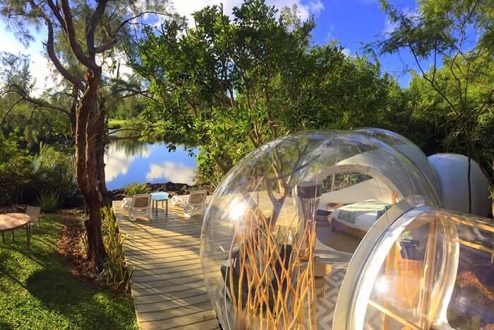 mauritius bubble lodge exterior day