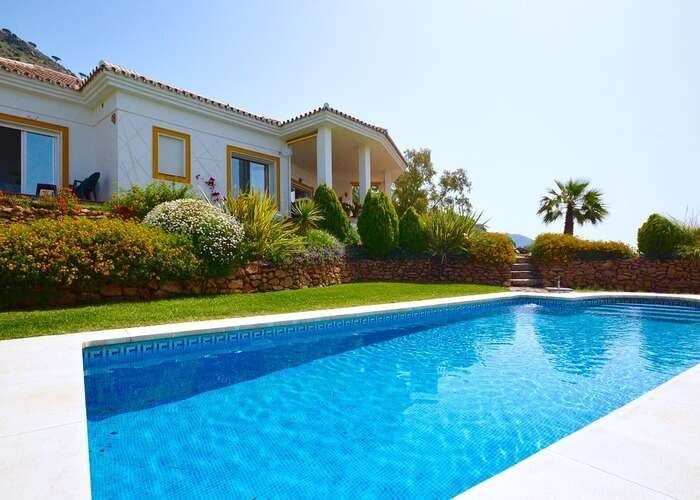 lush pool in the villa