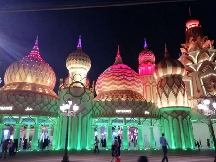 ashish singhal dubai honeymoon trip: global village at night