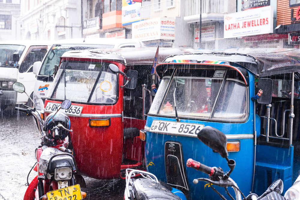 Tuk Tuk in Sri Lanka during rain