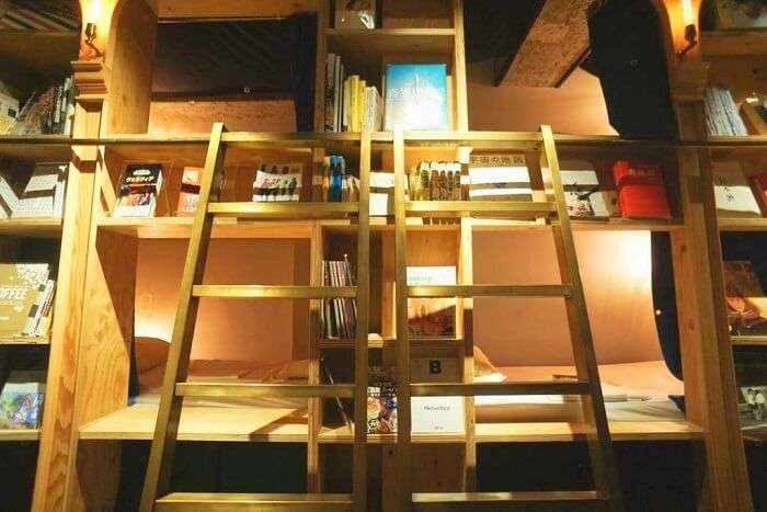 Library hotel in Japan