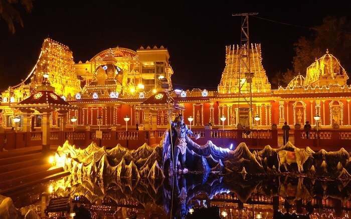 Beautifully lit Kudroli Gokarnath Temple 