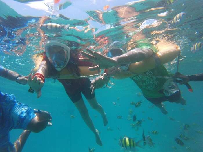 Snorkelling in the sea 