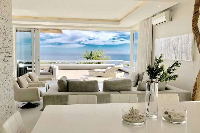 Aquatic villa living rooms
