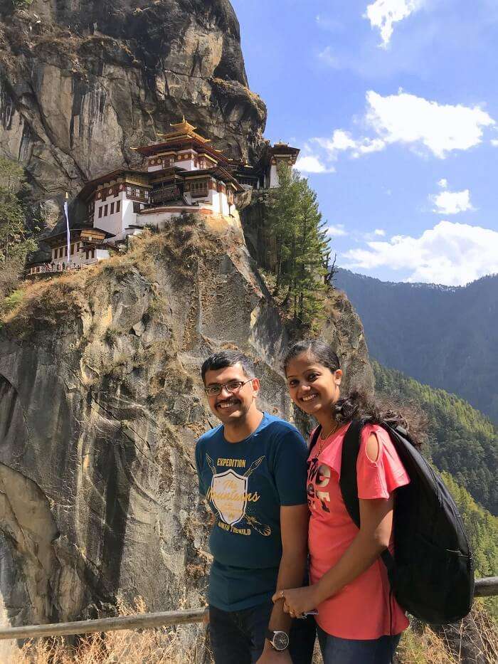 mahesh bhutan trip selfie near tiger's nest