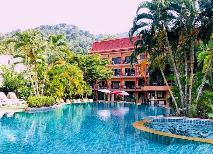 pooja thailand trip hotel pool