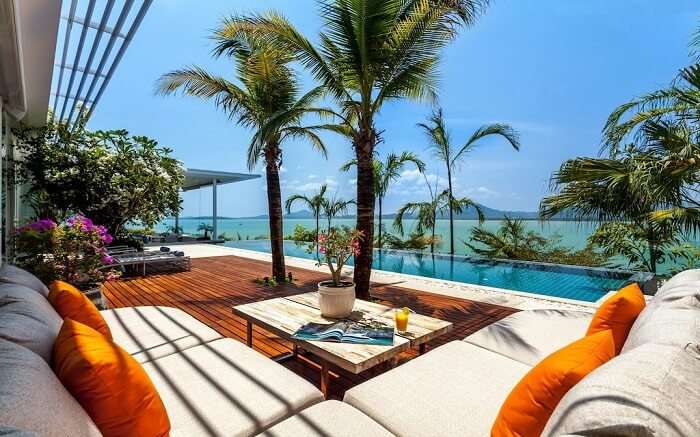 sitting area by the pool at Villa Kalipay Phuket s