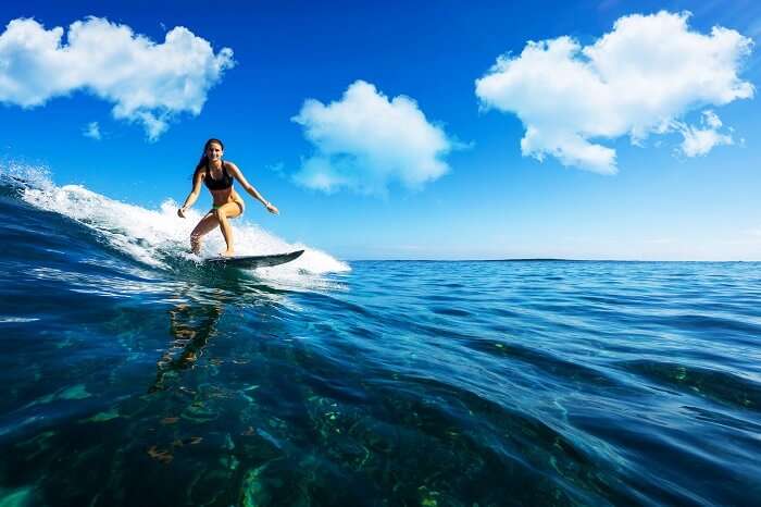 Surfing in Seychelles