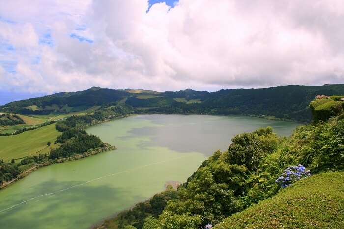 Canoe over Furnas Lake, Azores portugal