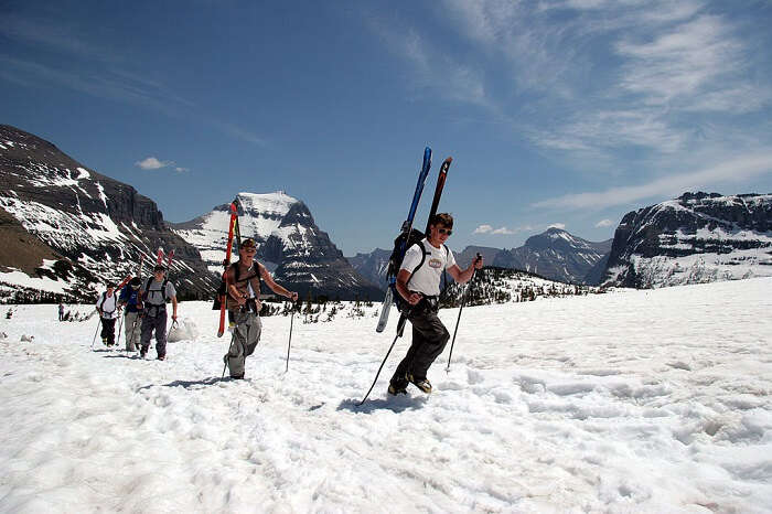 skiing in glacier national park