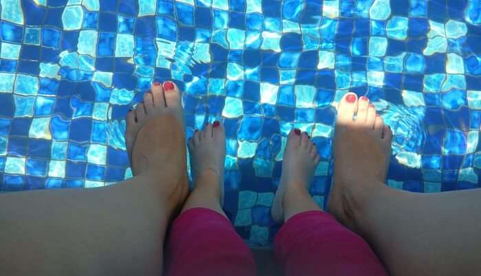 in villa pool