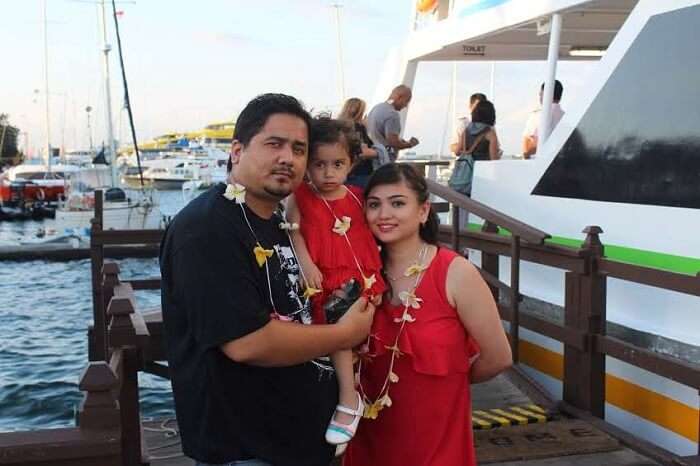 family on Bali cruise