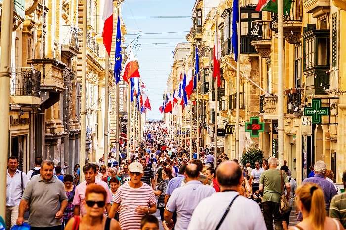 People in Valletta Malta