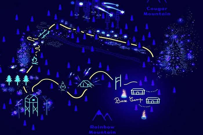 Map of nighttime walk in Whister