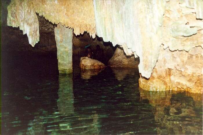 inside cave in fiji