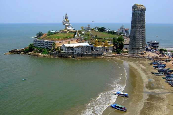 Murudeshwar ဘုရားကျောင်း၊ Murudeshwar၊ Karnataka၊ India၊ အာရှရှိ ဧရာမ ...