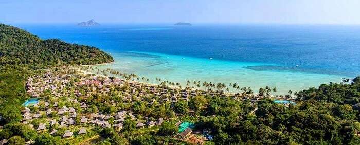 phi phi island beach resort aerial