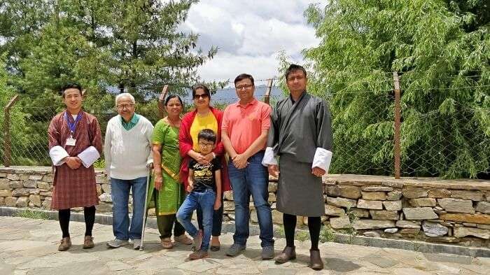 rohit bhutan family trip travelogue all in traditional dress