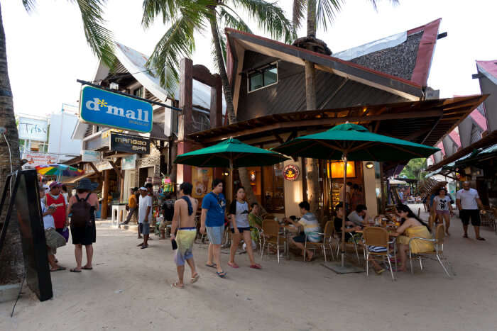 A shopping are in Boracay, Philippines