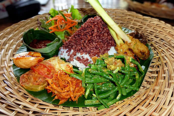 An Indonesian main course platter