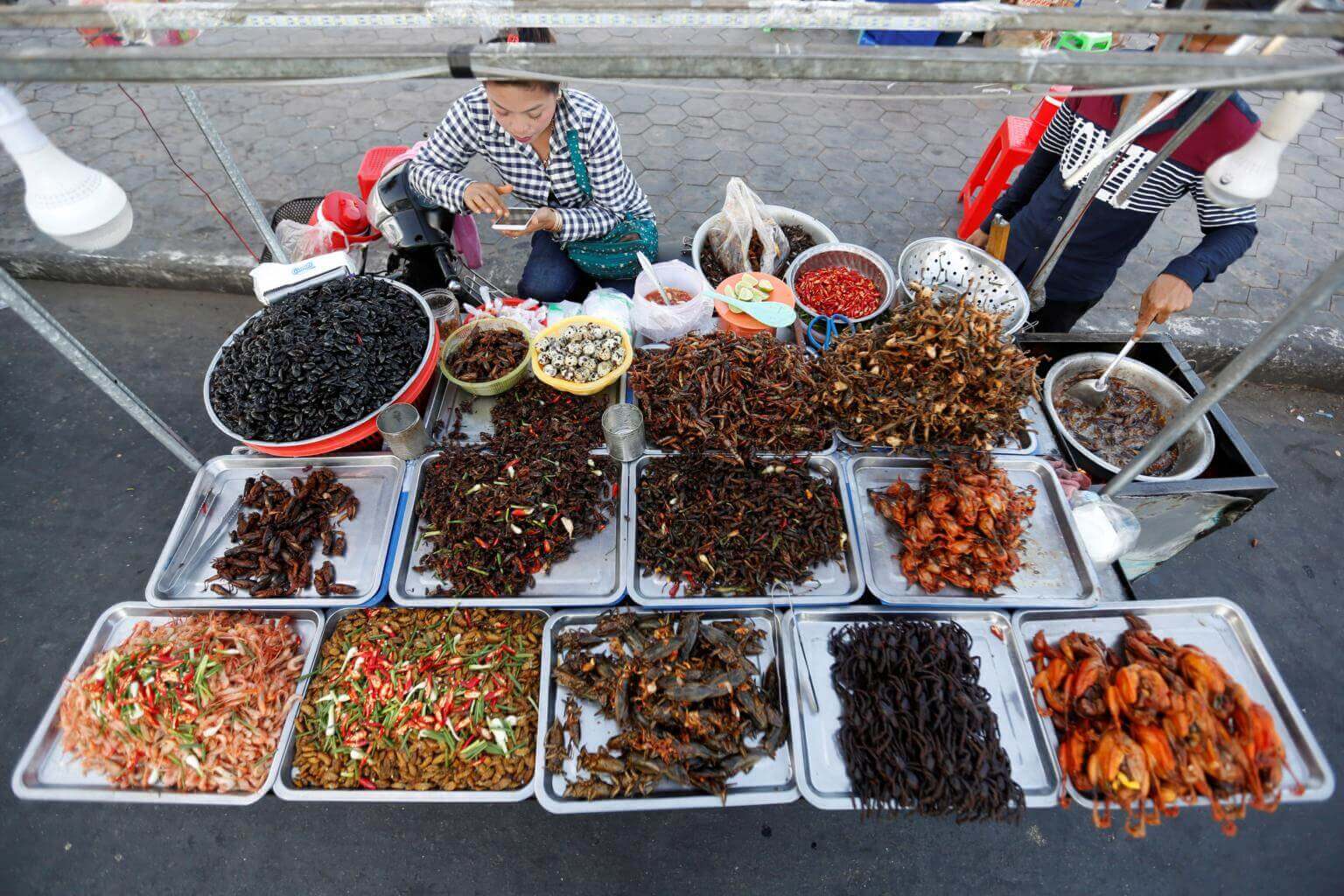 Thai delicacies in the food market