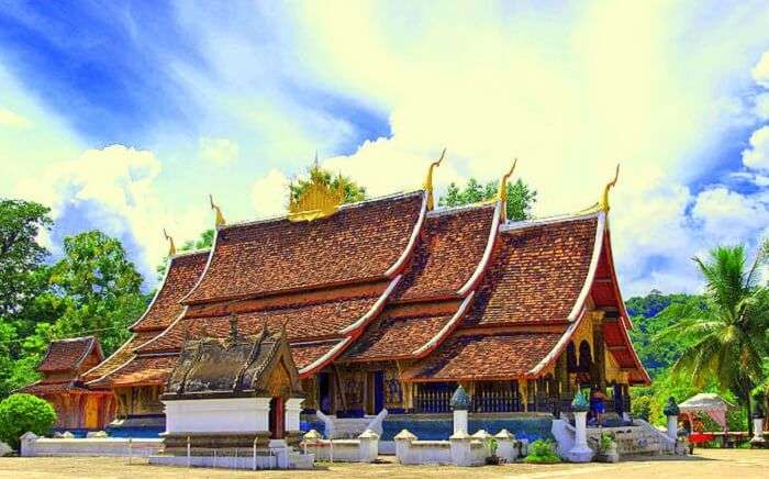 Two-tiered famous temple Laos