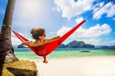 woman chilling on hammock in cebu