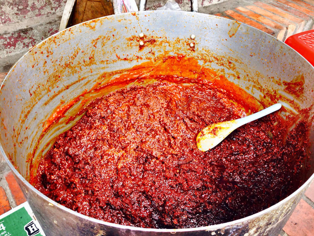 khaipen,red, laos food,delicacies