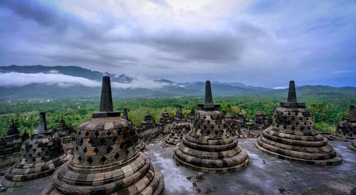 temple in rains