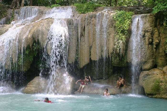 waterfall on island
