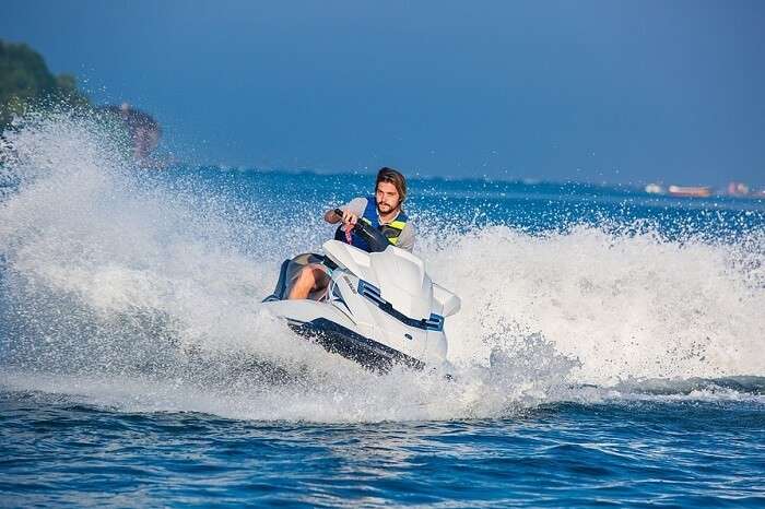 Man going on a speed boat ride