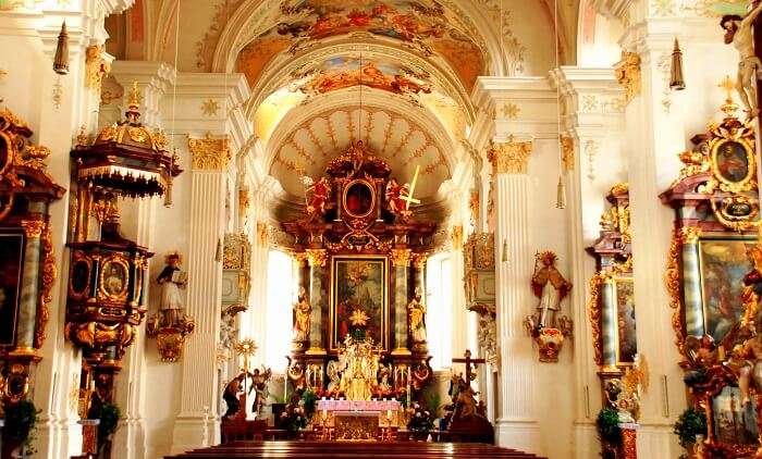 inside view of the popular church in zurich