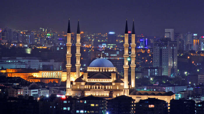 Kocatepe Mosque view at night