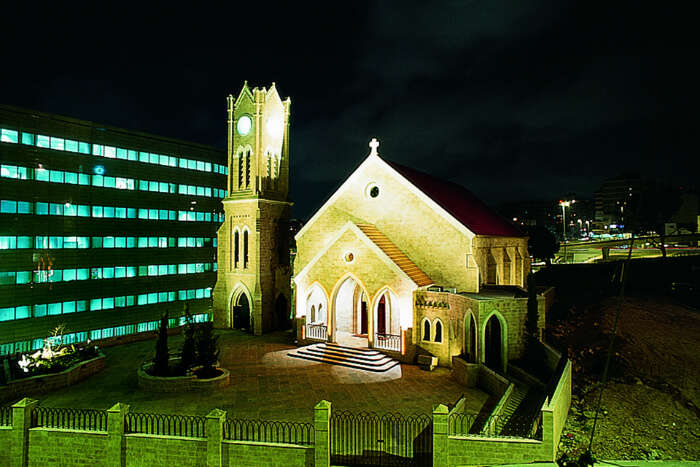 beautiful church at night