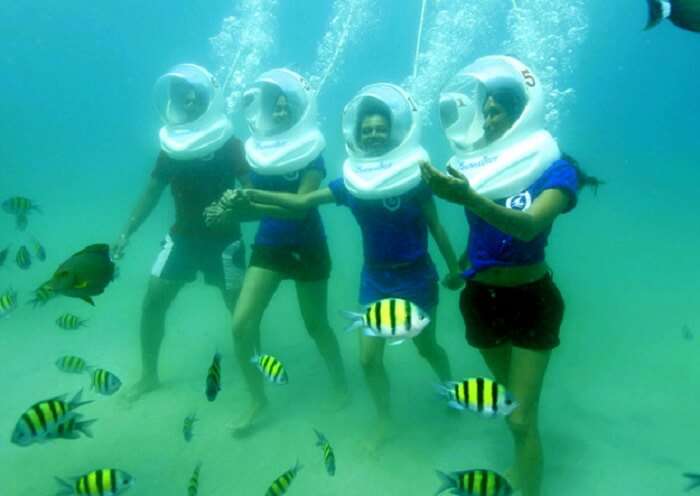 girls on a sea walking adventure