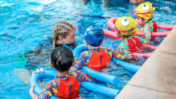 baby swimming